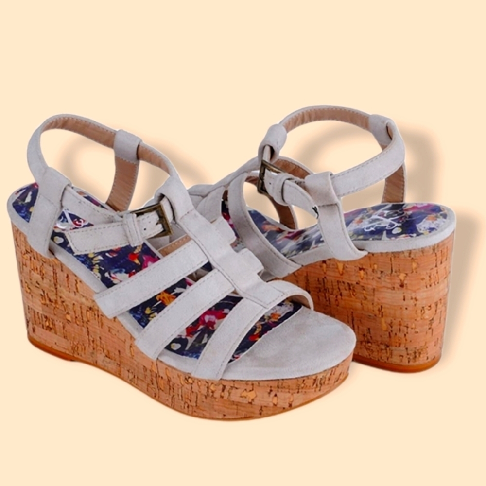 Christian Lacroix Ligia Cork platform wedges 6.5